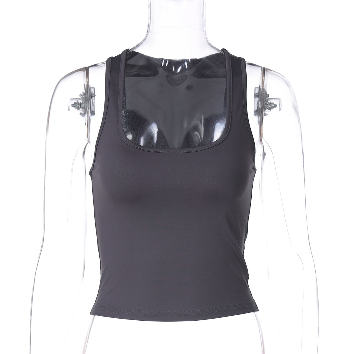 Women's Hot Solid Color Sleeveless Square Collar Inner Wear Base Tops