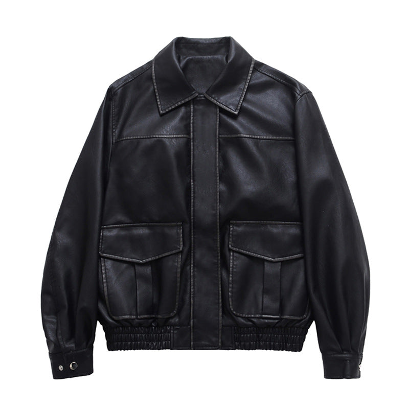 Men's Style Leather First Layer Cowhide For Fatty Wide Jackets