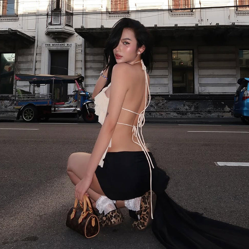 Women's Color Slim Street Fashion Halter Sexy Tops