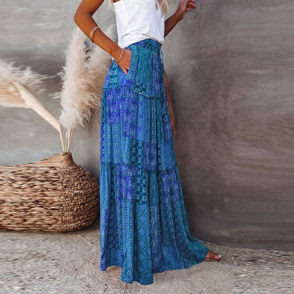 Bohemian Style Loose Casual High Waist Skirts