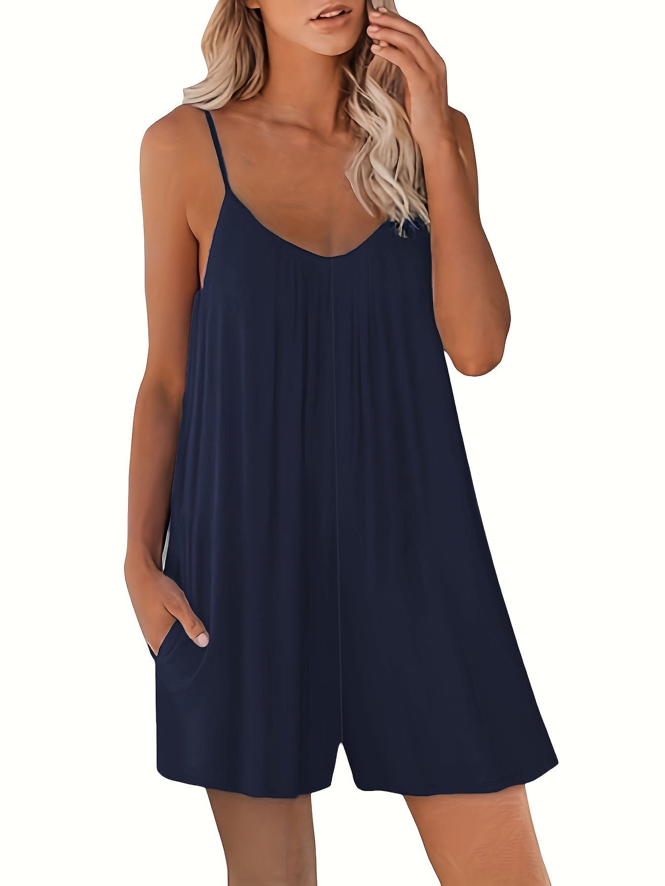 Sling One-piece Casual Summer Solid Color Jumpsuits