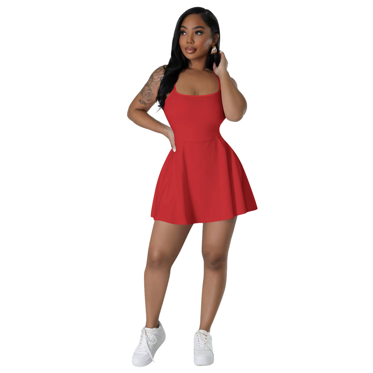 Women's Fashion Sexy Temperament Waist Trimming Spaghetti Dresses