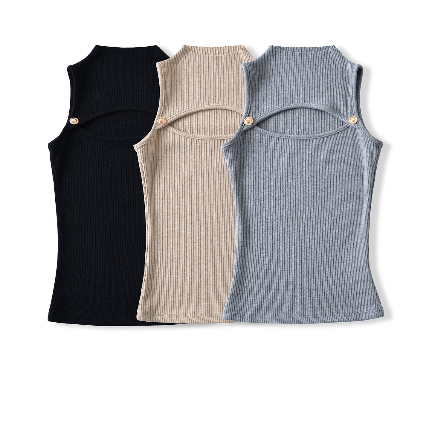 Women's Hot Sexy Half Turtleneck Chest Sleeveless Tops