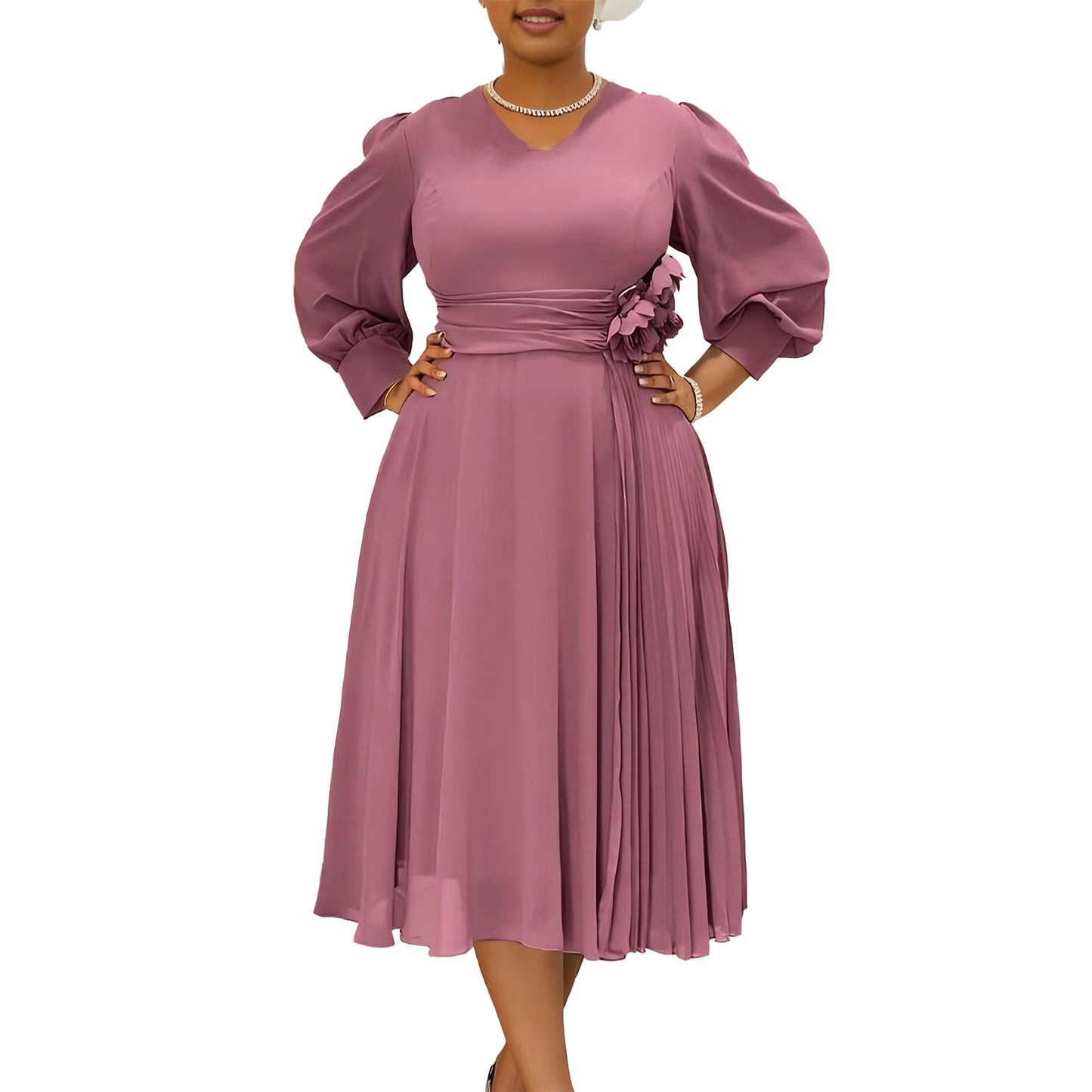 Spring Fashionable Elegant Solid Color A- Dresses