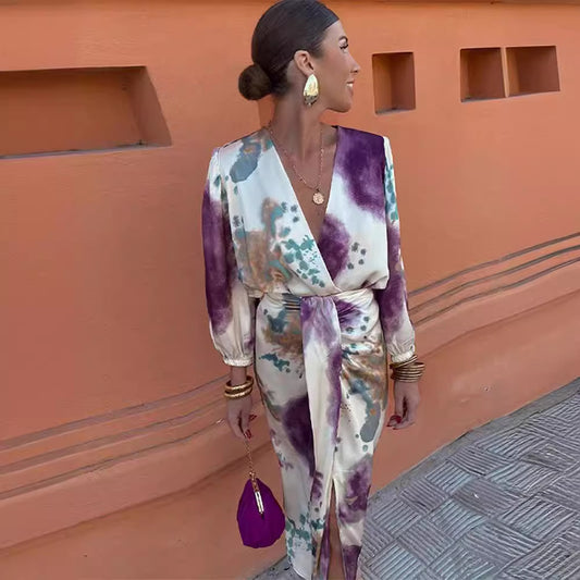 Women's Autumn Long Sleeve Elegant Split Dress Suits