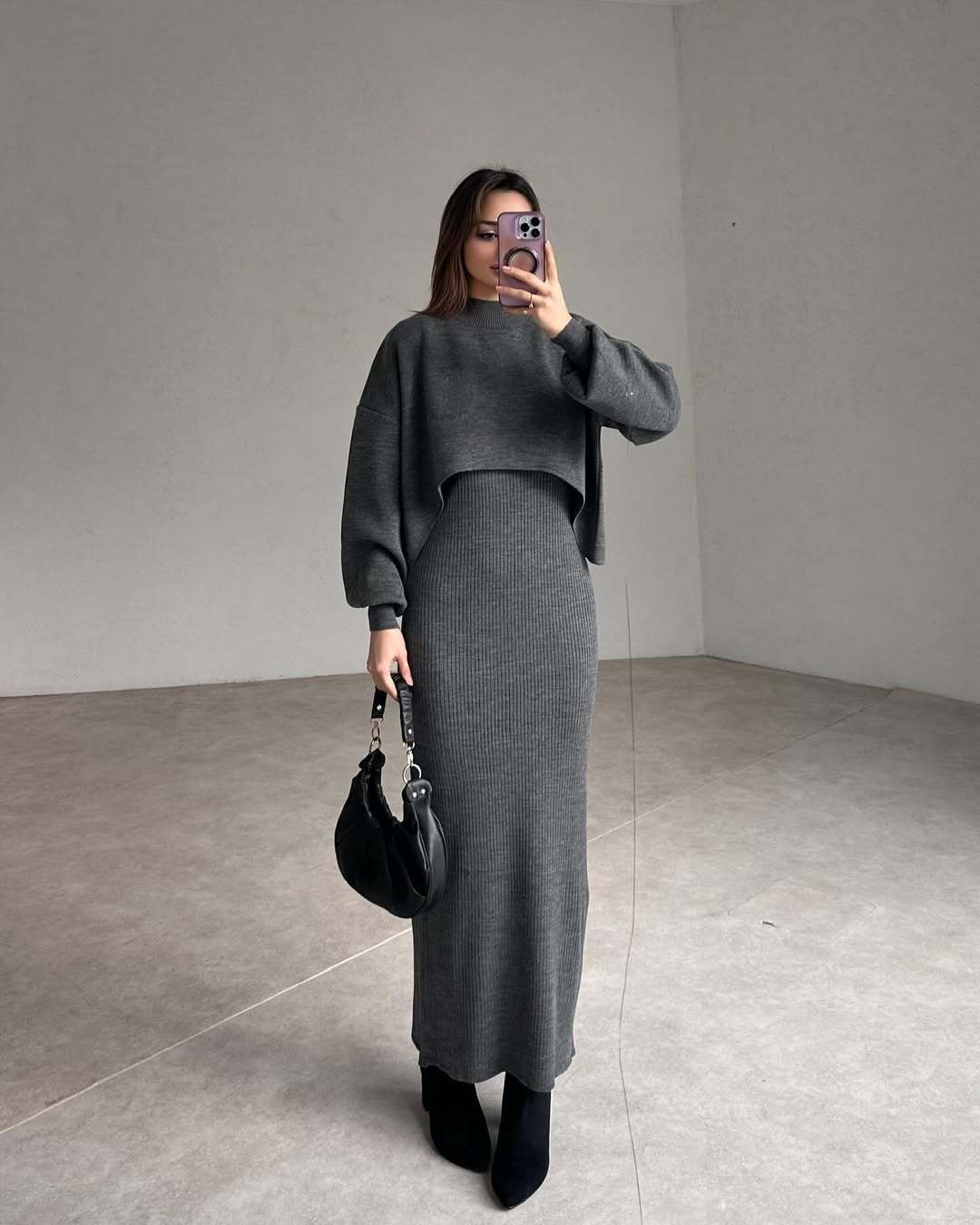 Fashion High Collar Pullover Tight Long Sweaters