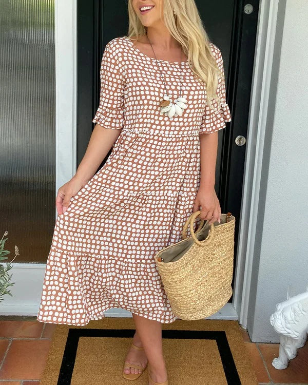 Women's Fashion Wear Summer Round Neck Printed Dresses