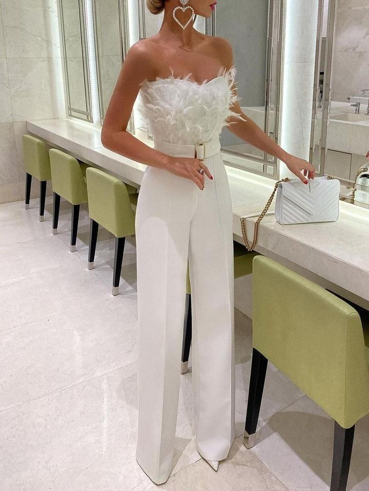 Versatile Classic Feather Tube Sexy Fashion Pants