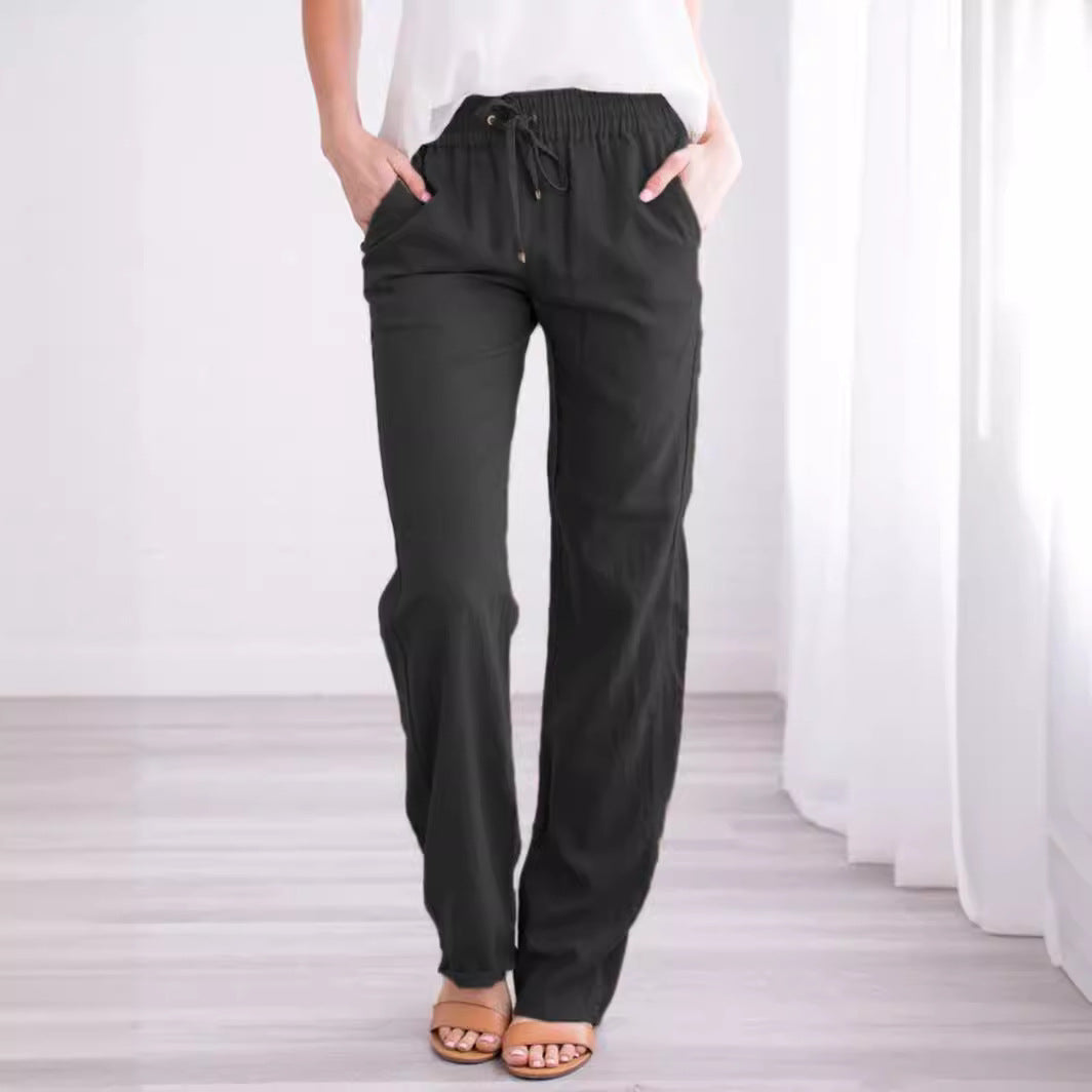 Women's Solid Color Loose Fashion Casual Trousers Pants