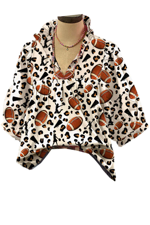 Women's Puff Sleeve Loose Gathers T-shirt Blouses