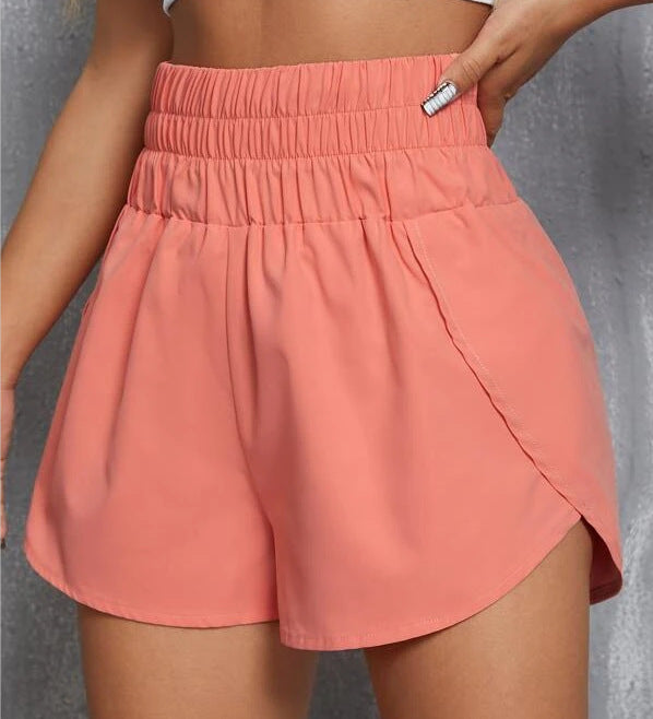 Women's High Waist Elastic Loose Sports Leisure Shorts