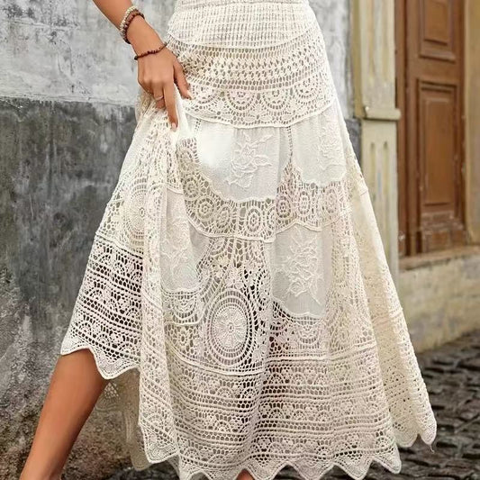 Women's Big Hem Spring High Waist Casual Skirts