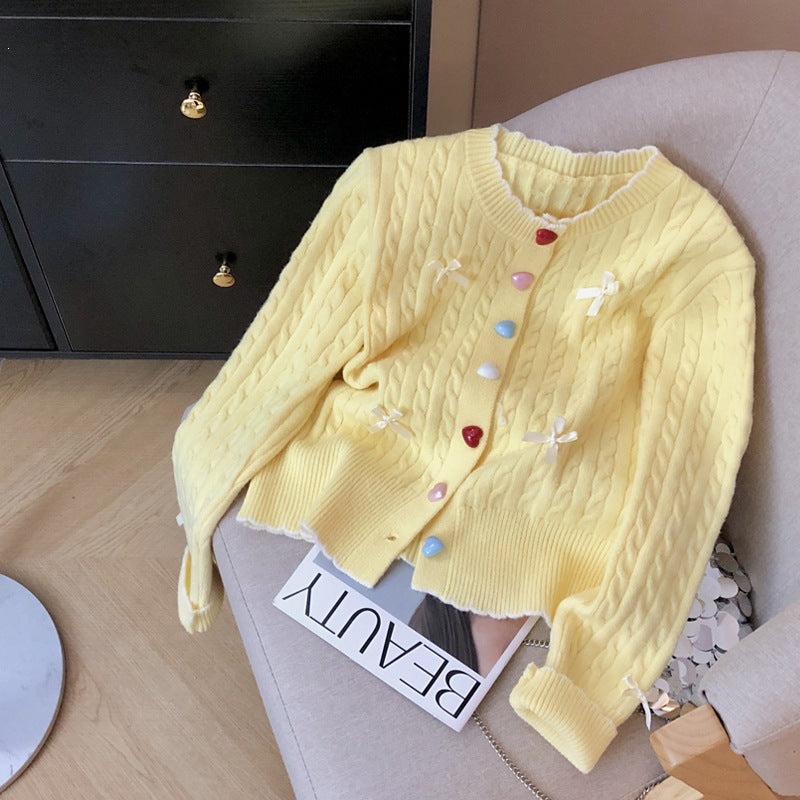 Women's Korean Sweet With Round Heart-shaped Colorful Design Women's Sweater