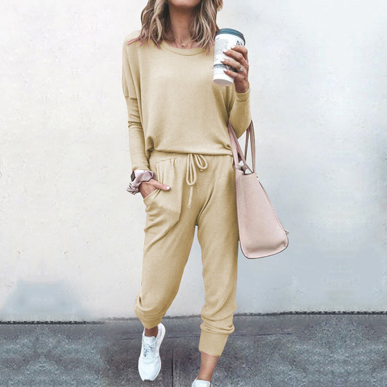 Women's Loose-fitting Solid Color Long Sleeves Casual Suits