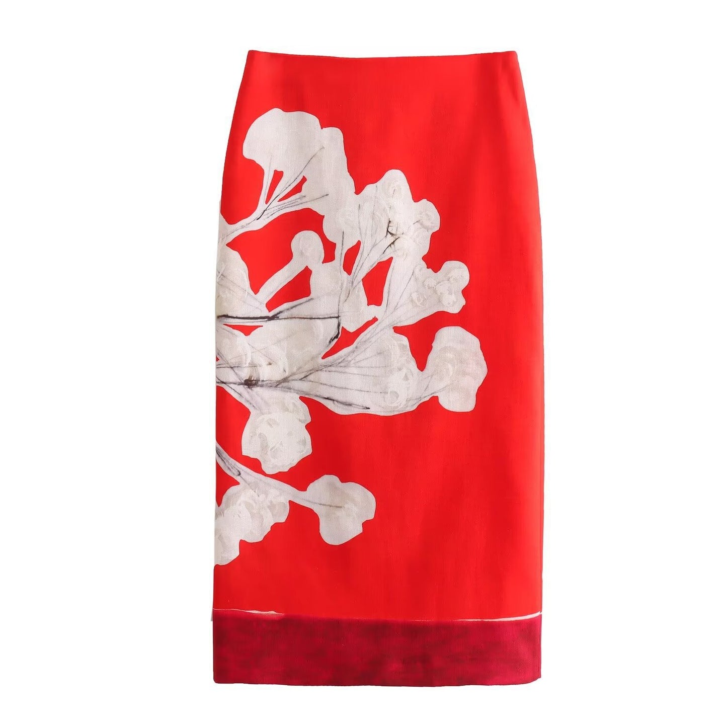 Women's Spring Fashionable Linen Blended Printed Skirts