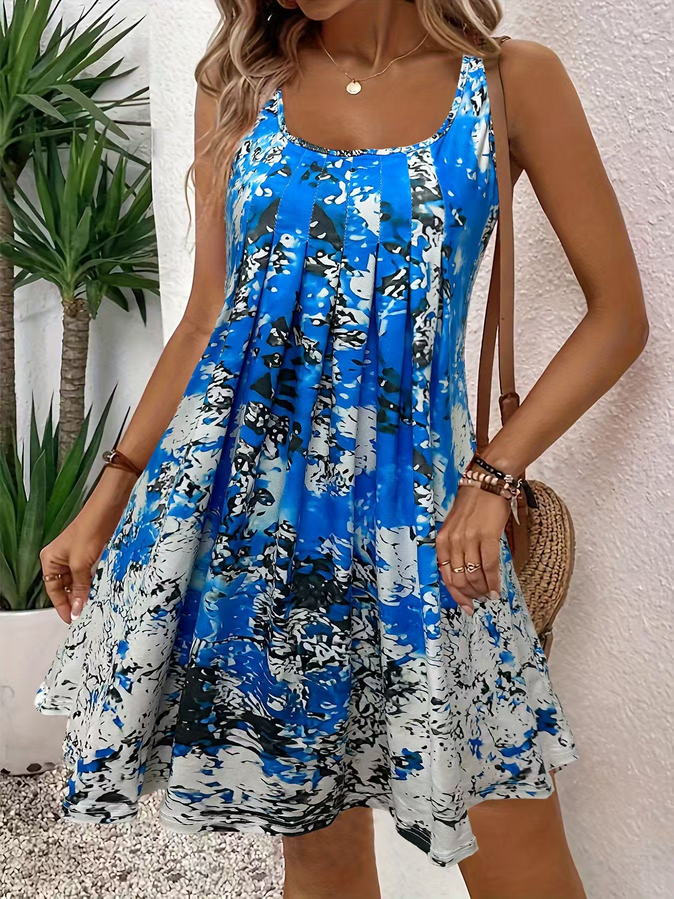 Women's Summer Spaghetti Strap Elegant Vacation Beach Dress