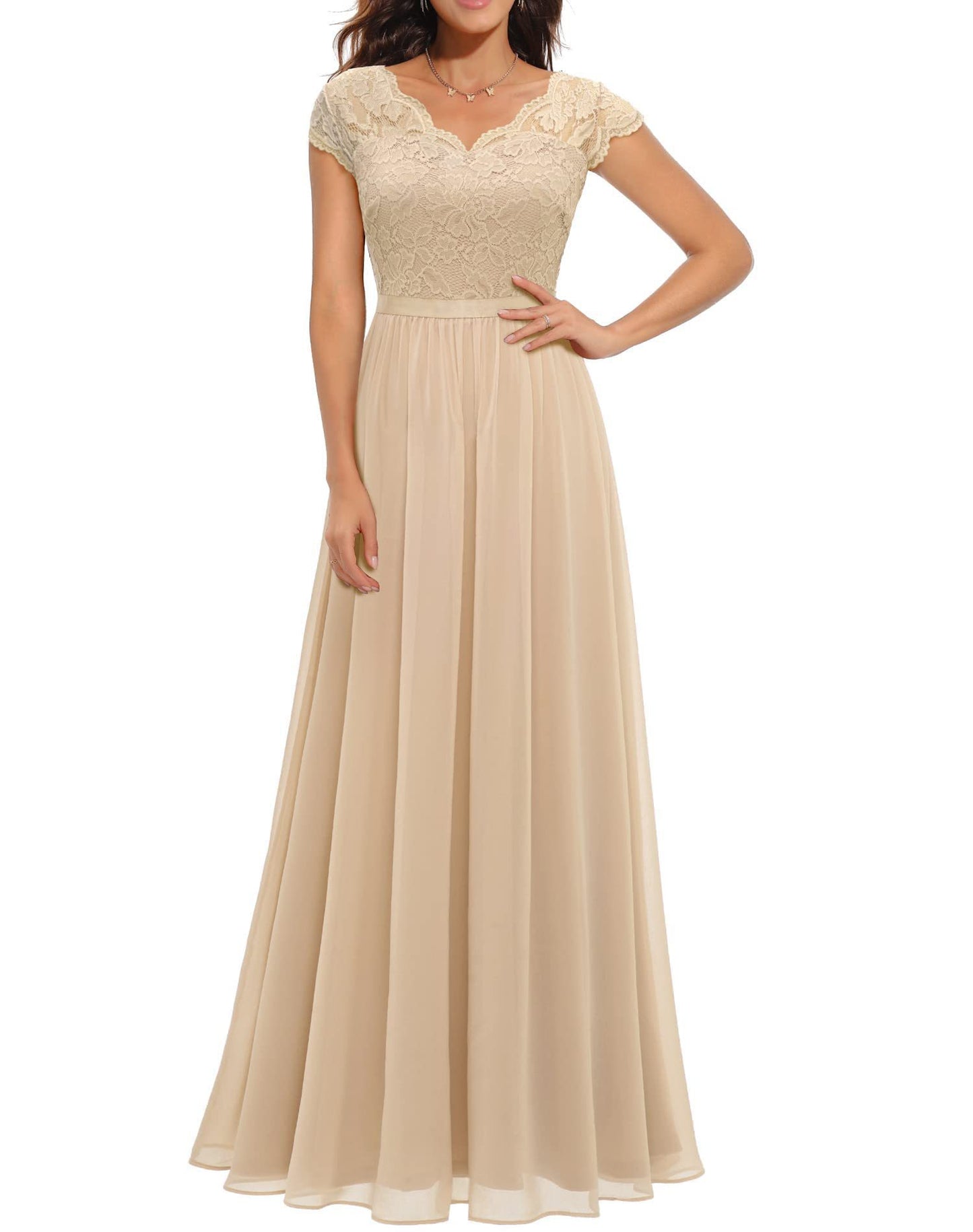 Classic Dress Lace Long Patchwork Noble Dresses