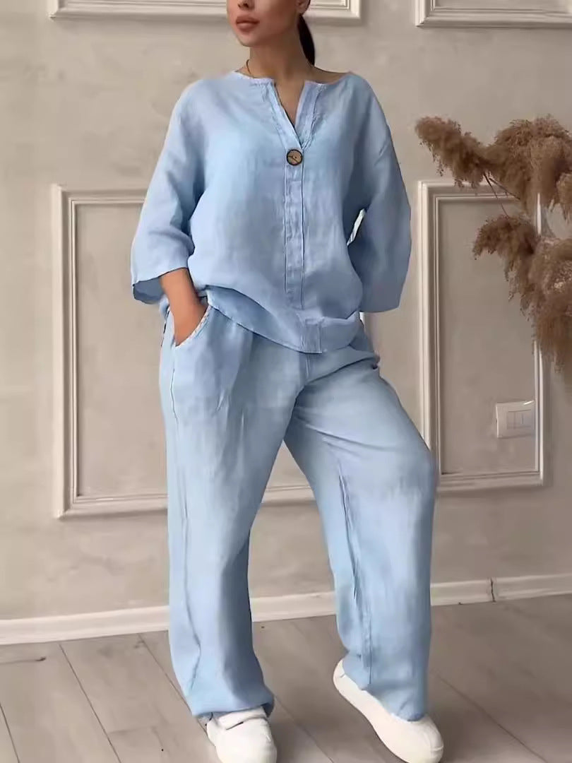 Women's Fashion Wear Comfortable Loose Wide Leg Casual Suits