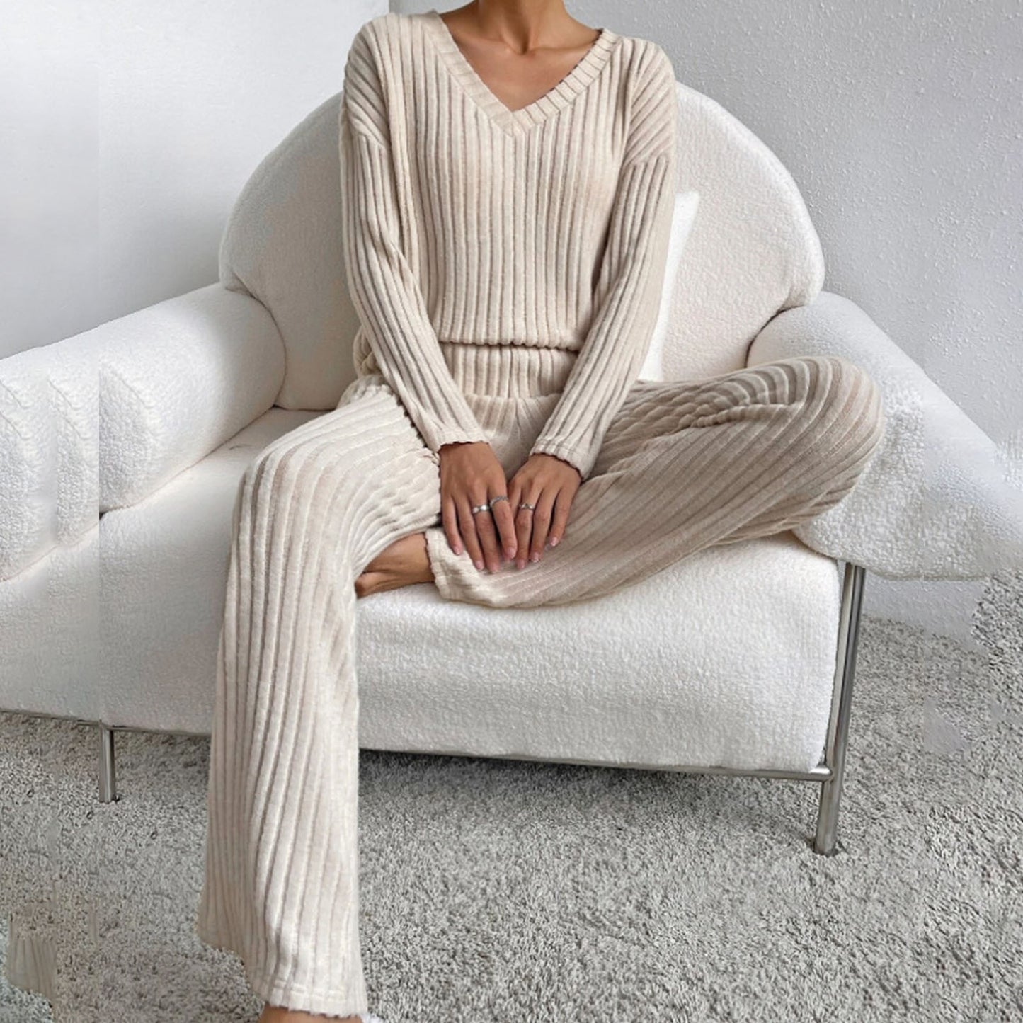 Women's Two-piece Fashion Casual Straight Loose Temperament Suits