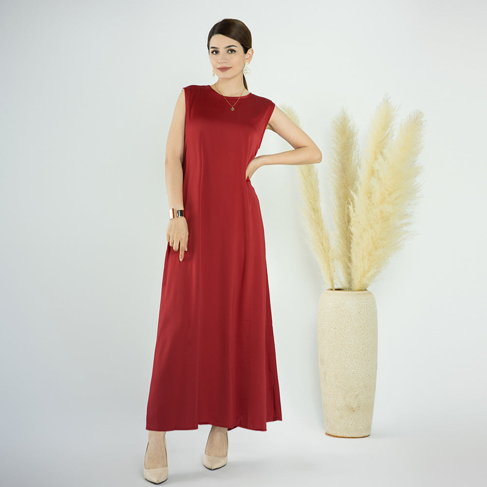 Stylish Turkish Solid Color Bottoming Dress Dresses
