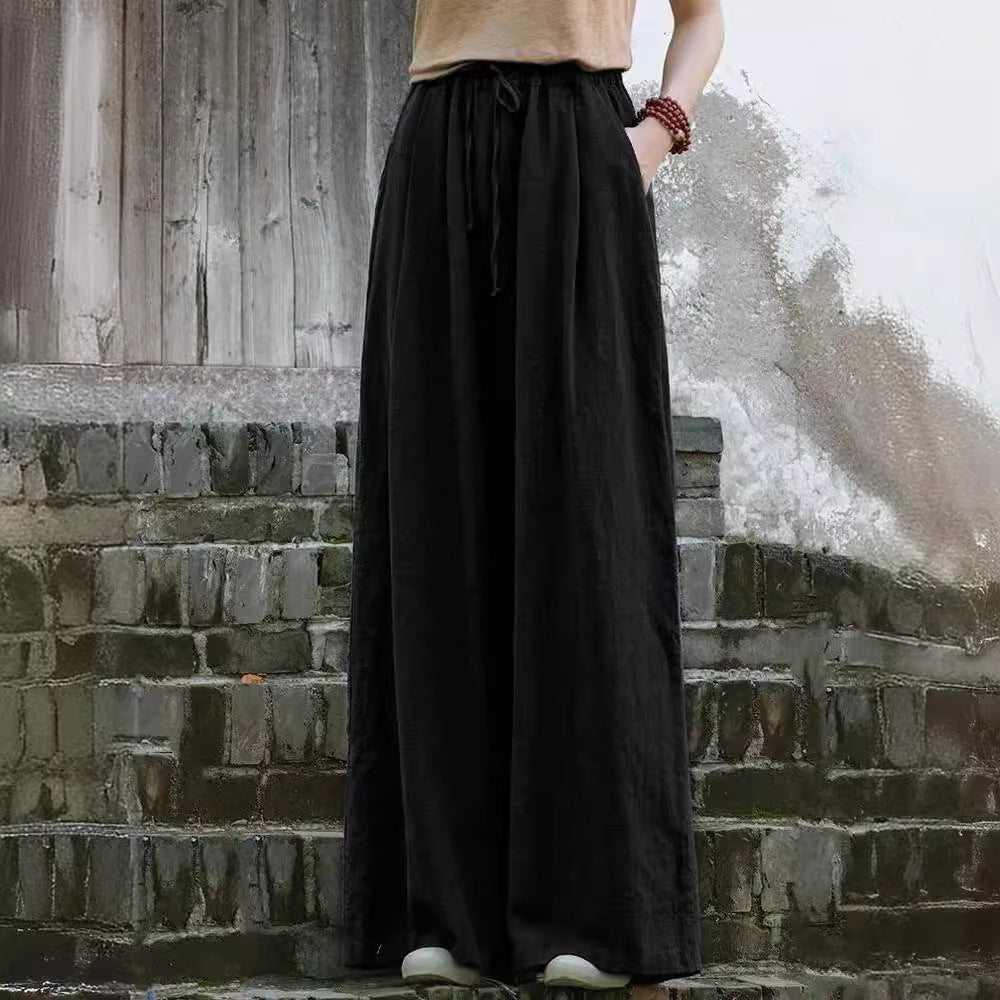 Women's High-grade Cotton Linen Loose Artistic Retro Pants