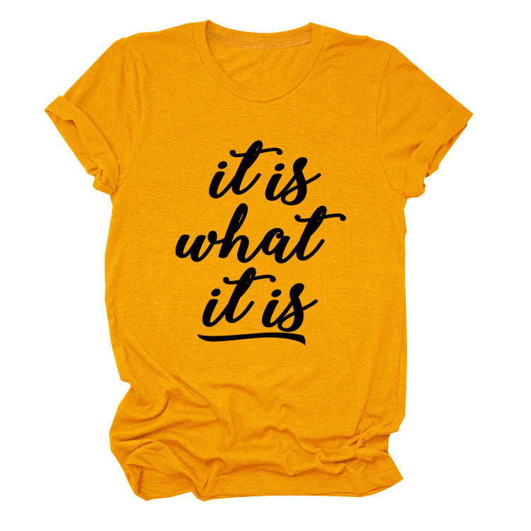 Women's Trendy Lettered Casual Sleeve T-shirt Shorts