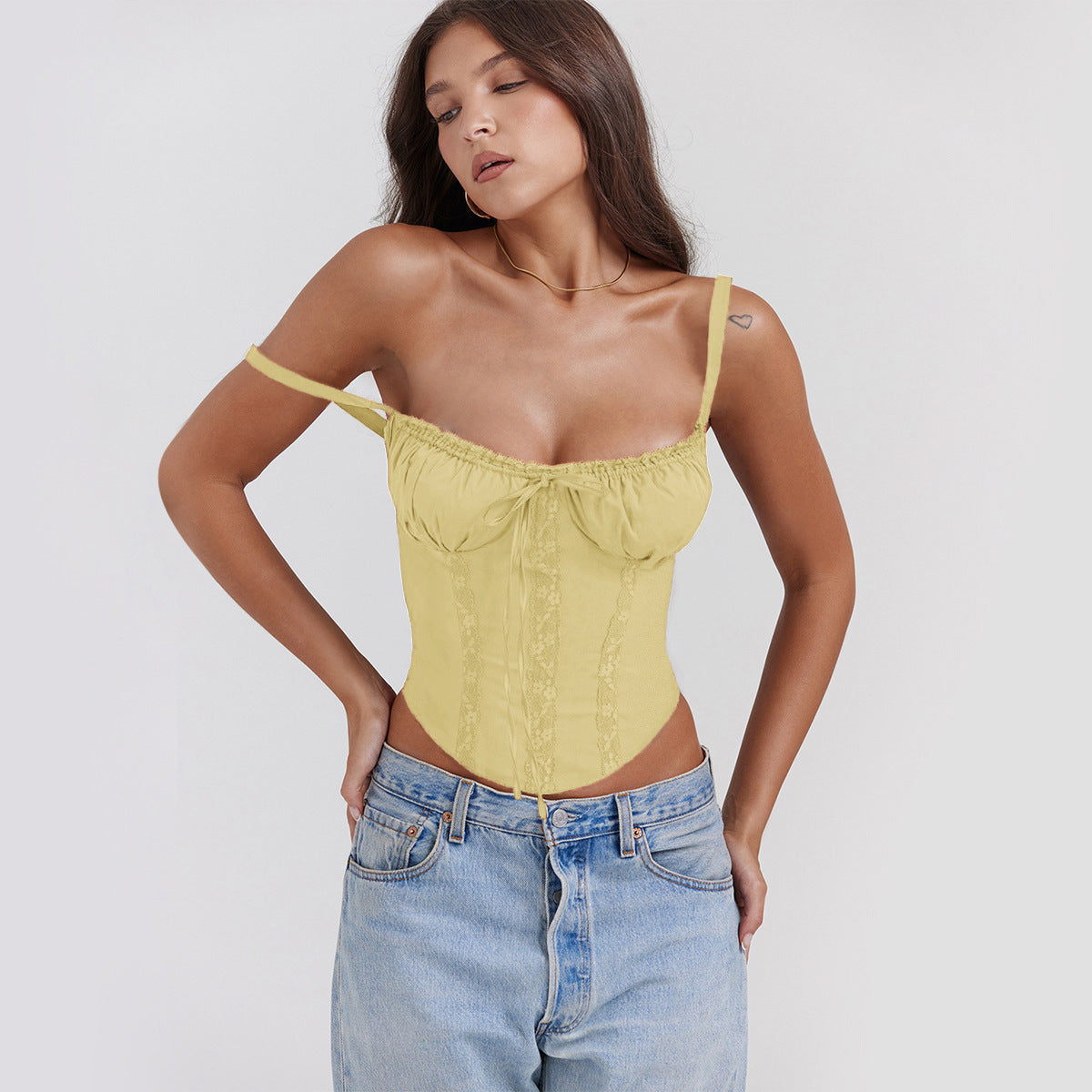 Women's Summer Lace Stitching Strap Sexy Hot Tops