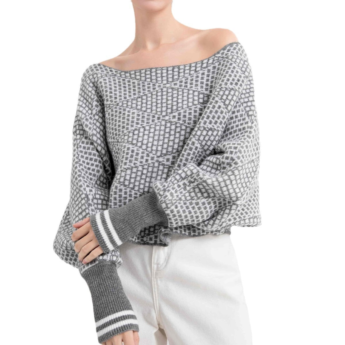 Women's Long Sleeve Plaid Pullover Outerwear Tops