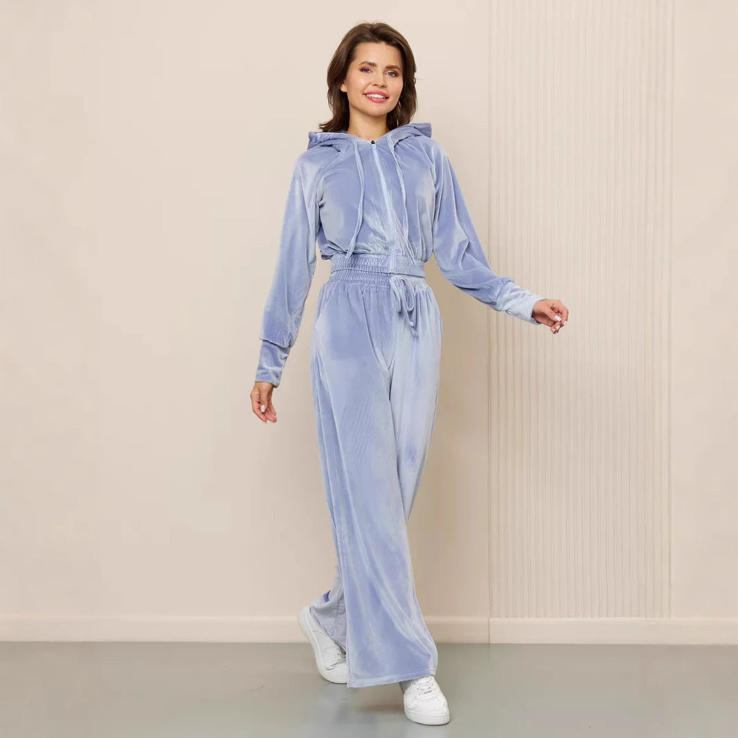 Women's Casual Solid Color Zipper Sier Fox Suits