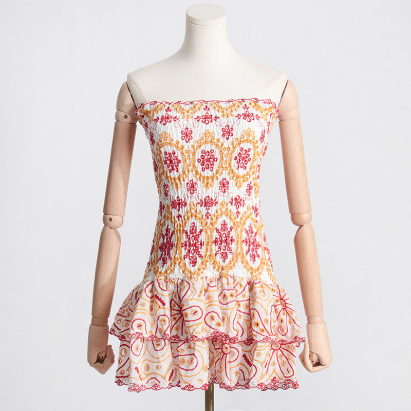 Women's Small Dress Autumn High-grade Bandeau Embroidery Shorts