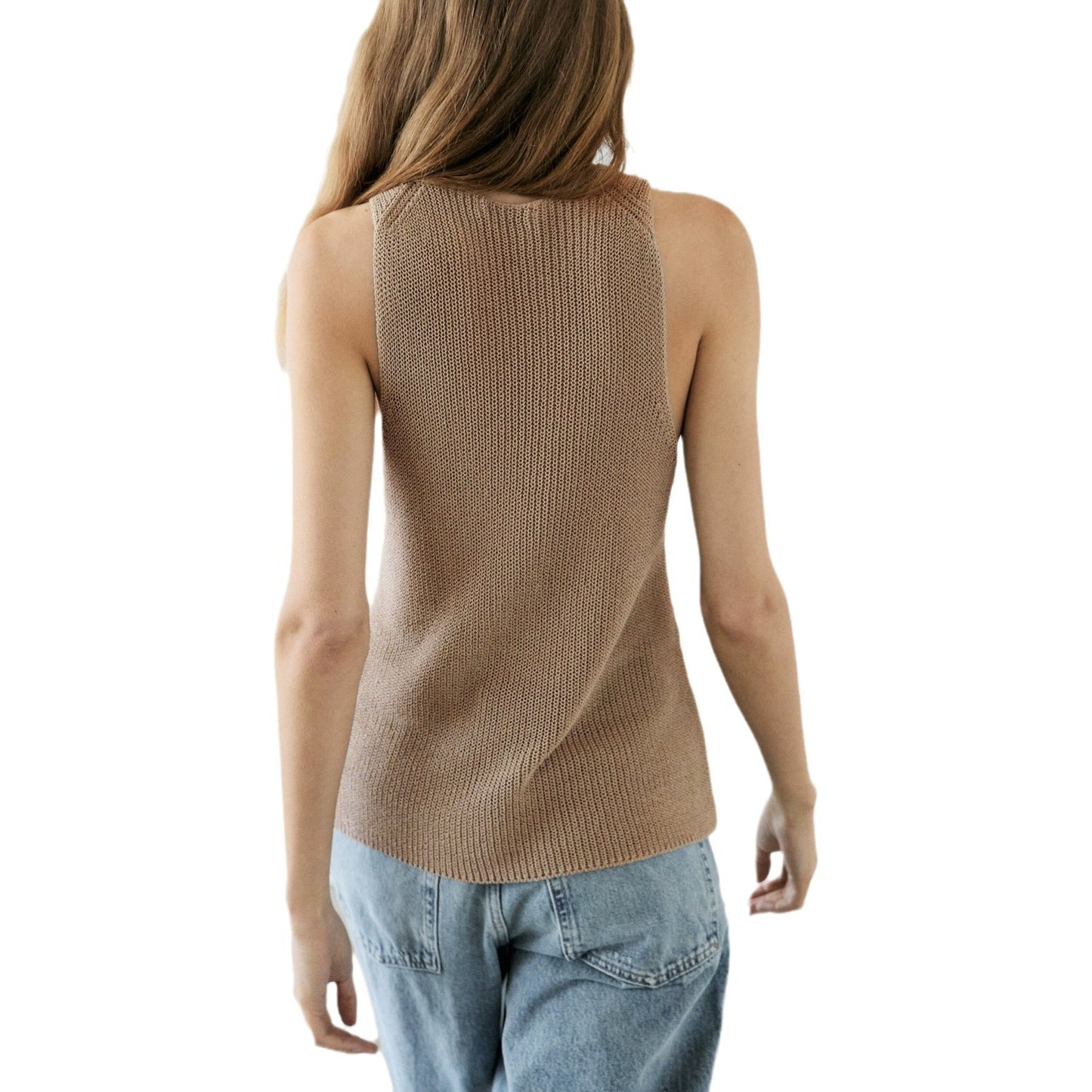 Women's Elegant Spaghetti Straps Sleeveless Knitted Tops