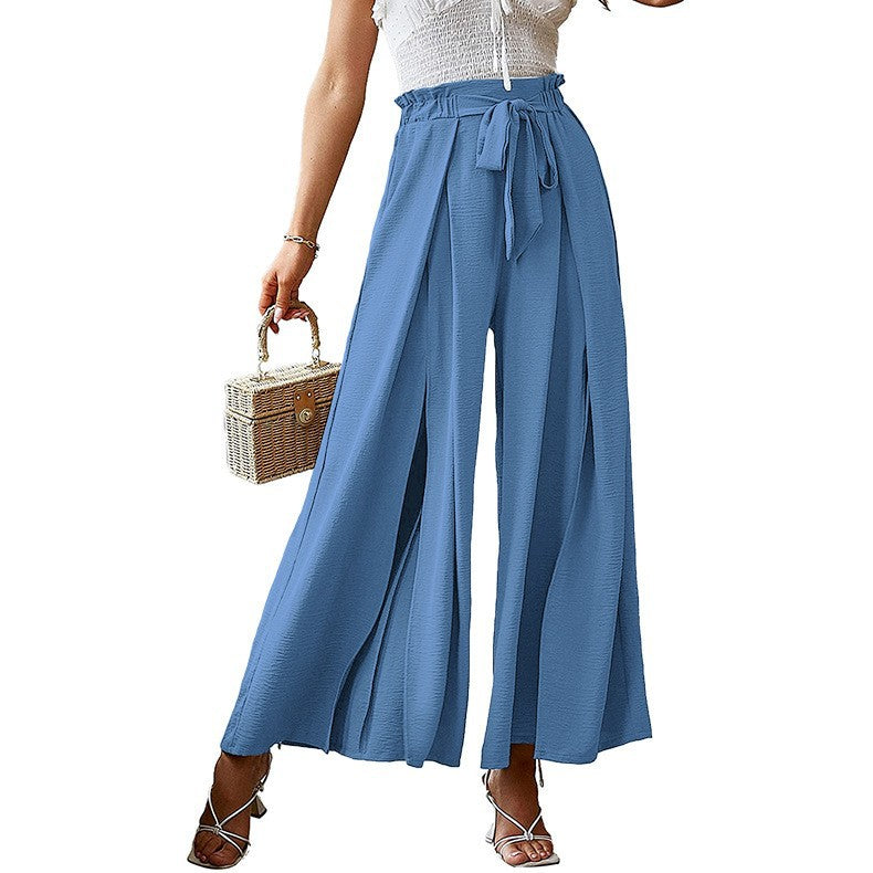 Women's Style Bowknot Loose High Waist Crimp Pants