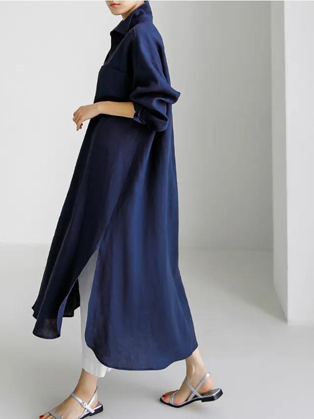 Women's Solid Color Long-sleeved Casual Loose Irregular Cardigans