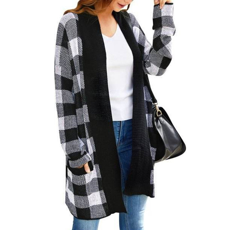 Classy Graceful Women's Plaid Loose Casual Sweaters