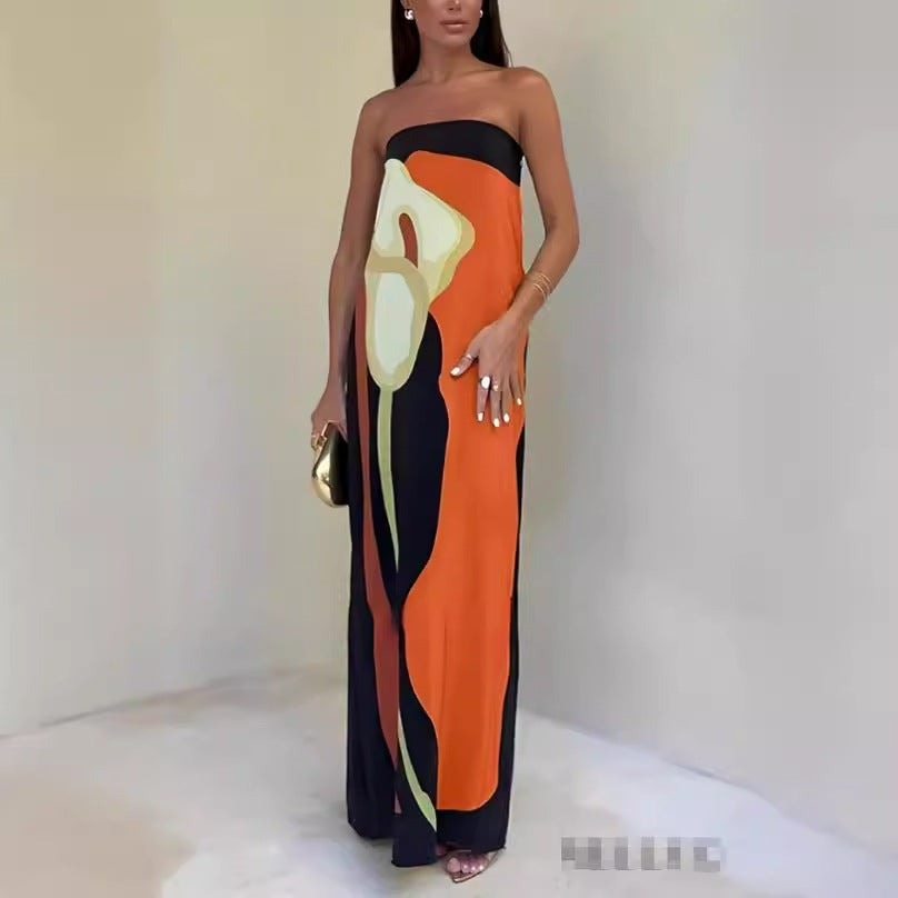 Women's Avocado Printed Tube Rest Assured Dresses