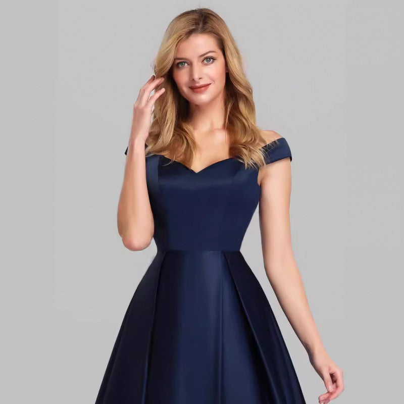 Women's Solid Color Long Retro Dress Dresses