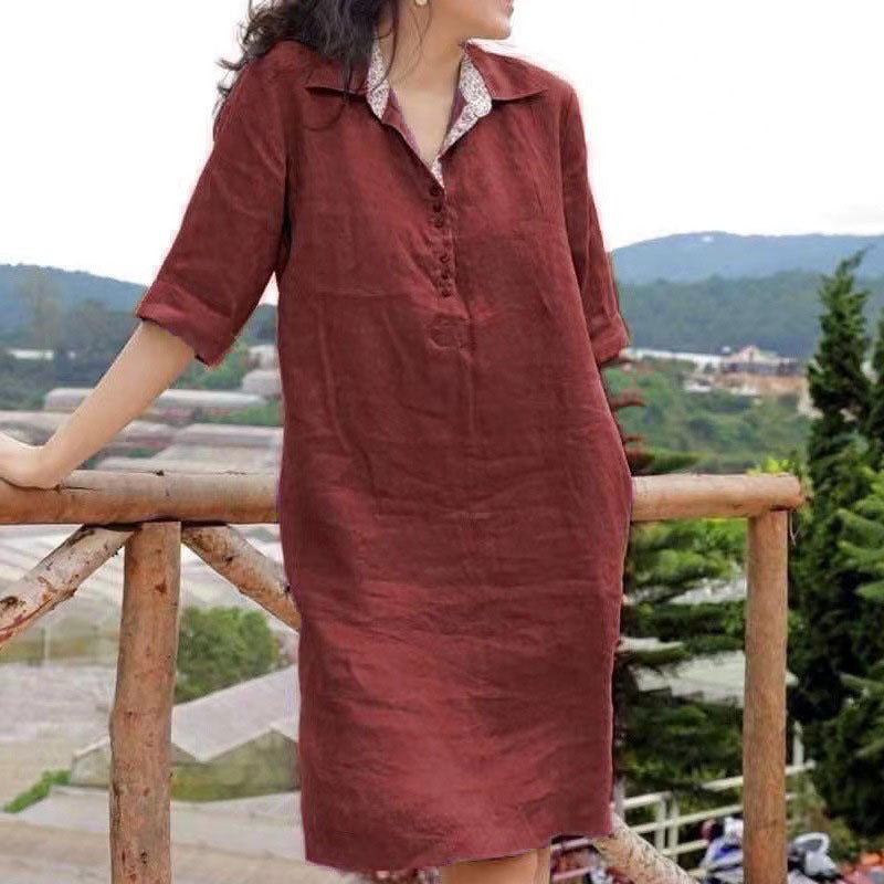 Women's Mom Design Sense Niche Loose Mid-length Dresses