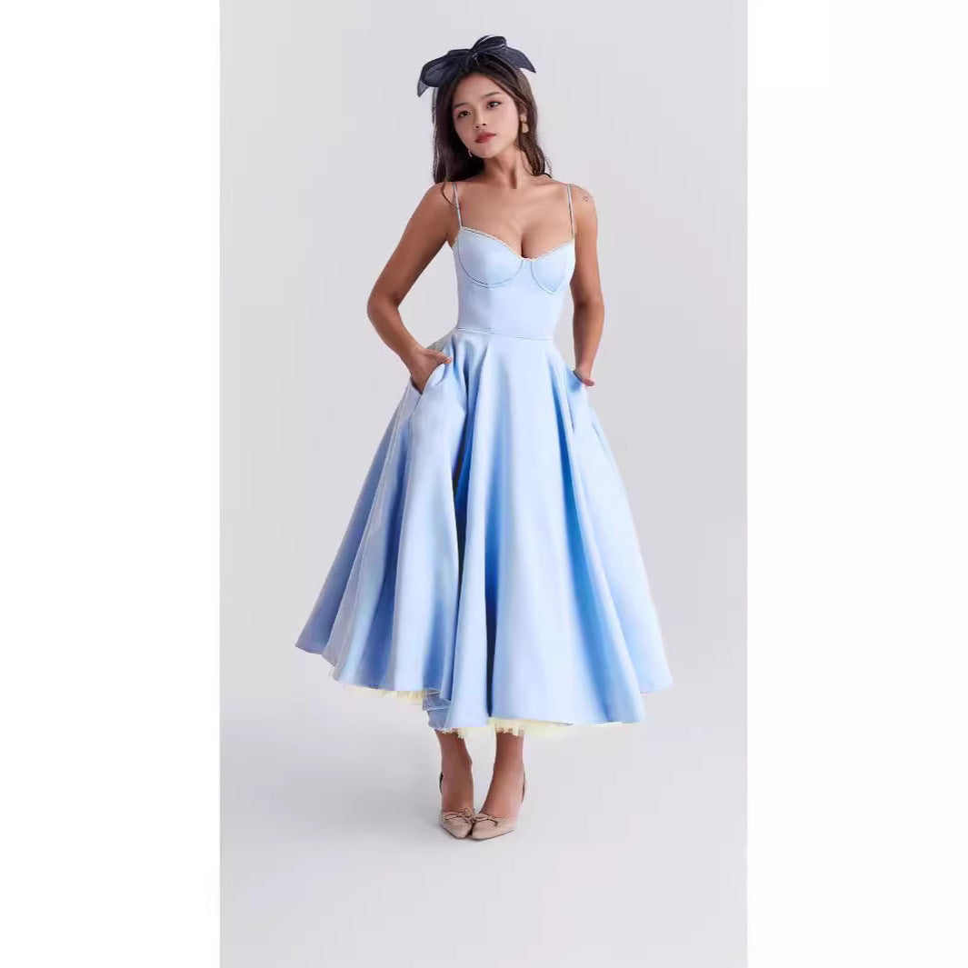 Women's Sexy Brace Sleeveless Dress Pettiskirt Maxi Dresses