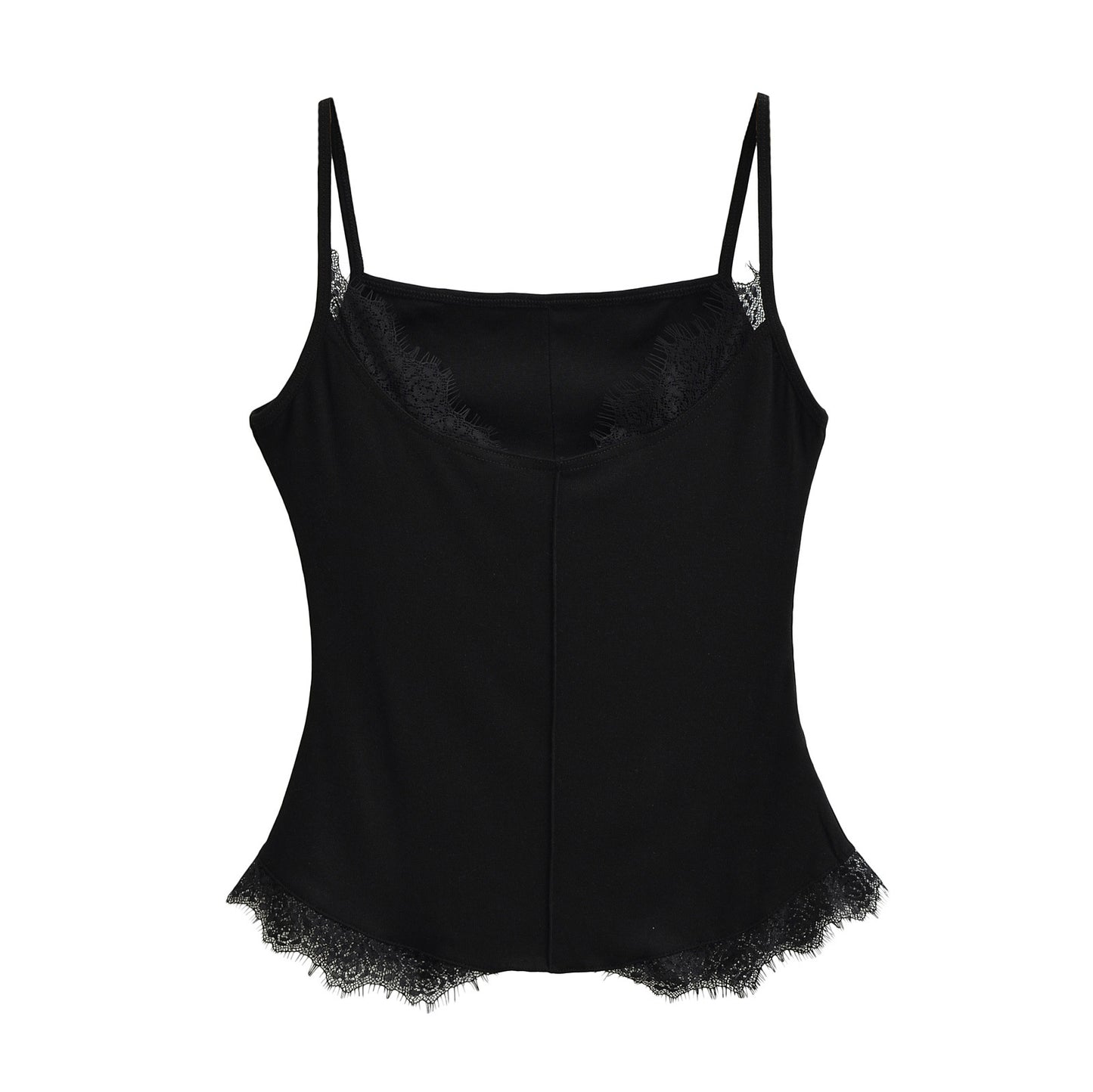 Women's Slim Lace Edge Round Neck Camisole Tops
