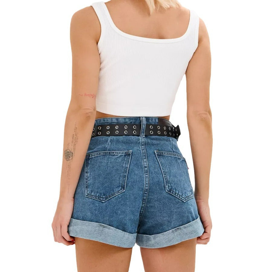 Women's Curling Straight Denim High Waist With Jeans