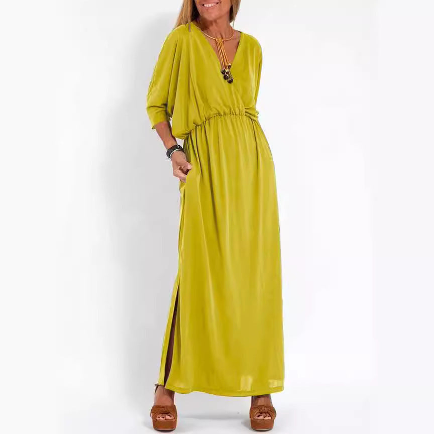 Summer Fashion Solid Color High Waist Dresses