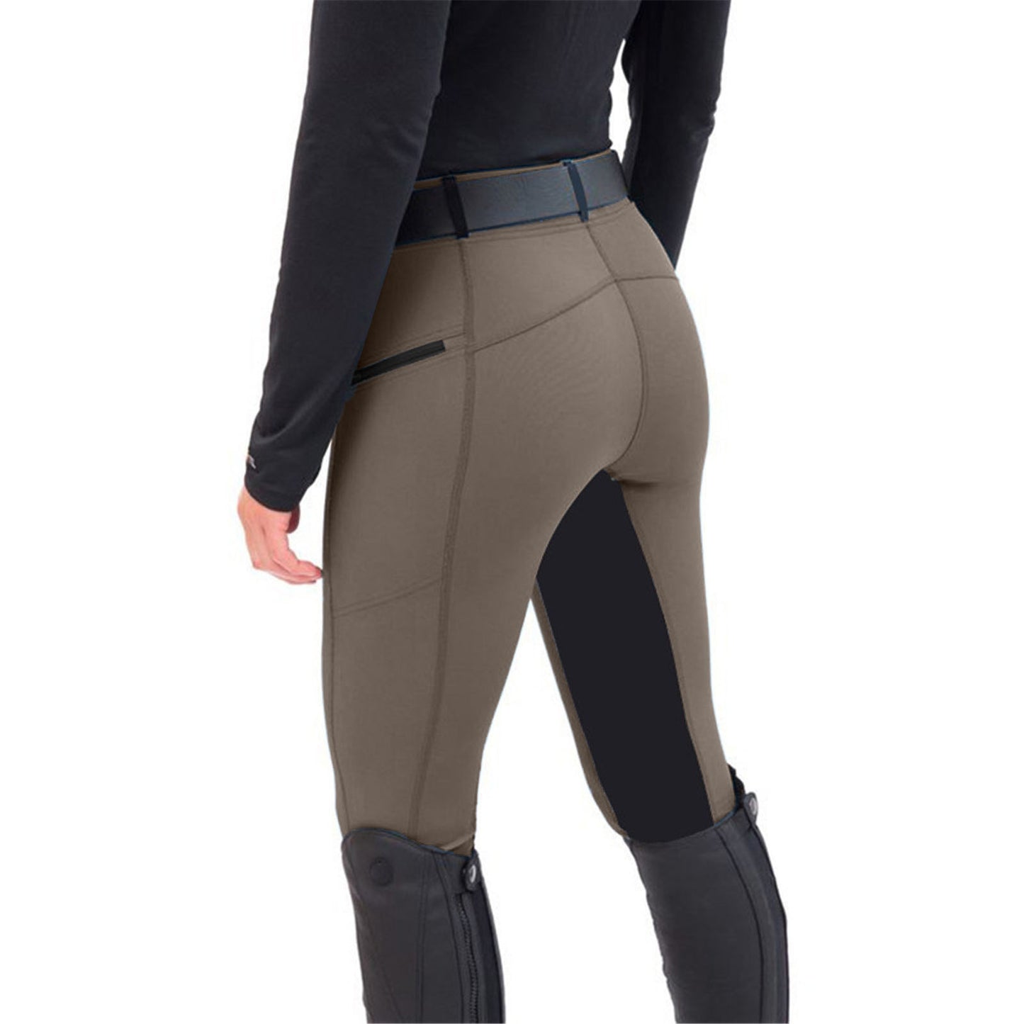 Fit Elastic Stitching Jodhpurs Casual Ankle Pants