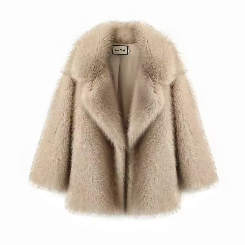 Women's Winter Mid-length Fashion High Quality Collar Imitation Coats