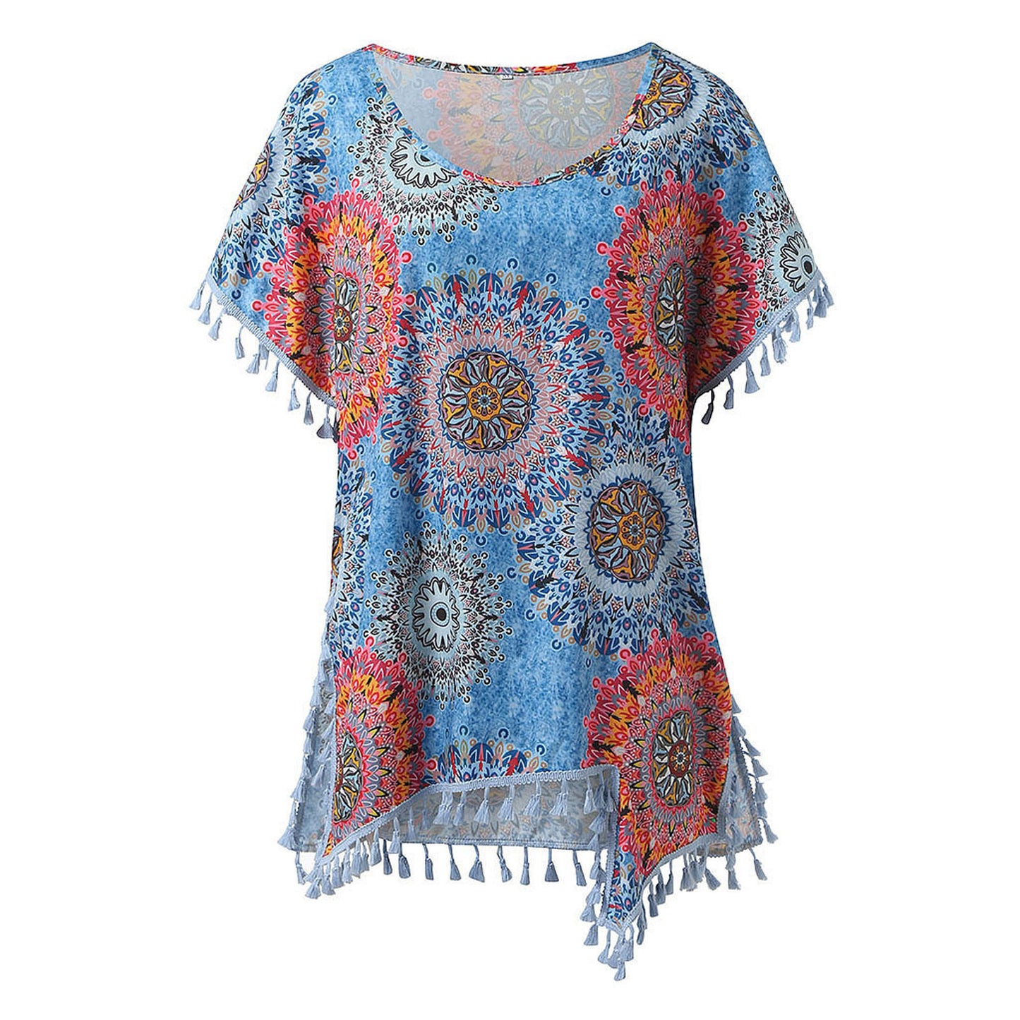Tassel Small White Ball Chiffon Beach Blouses
