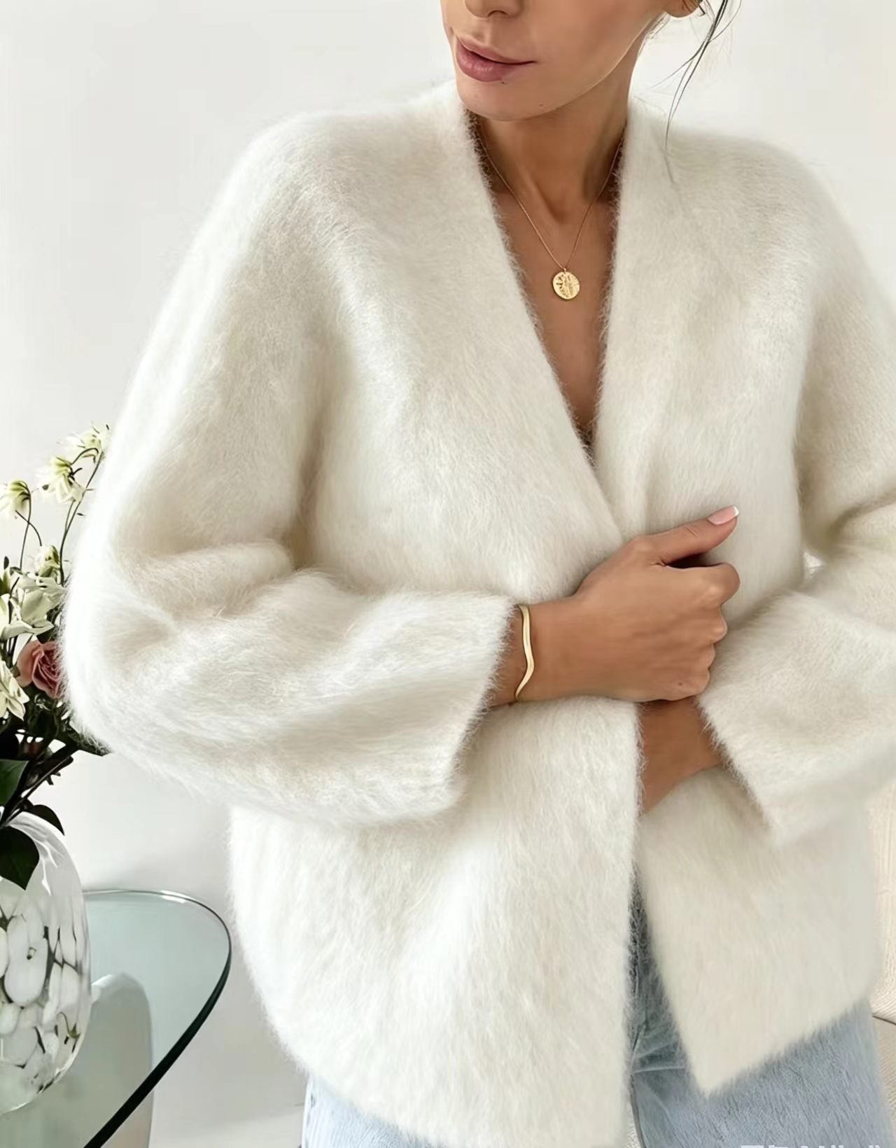 Women's Knitted Solid Color Loose Lazy Style Sweater
