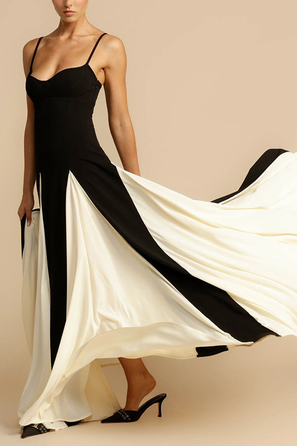 Summer Fashion Elegant Sexy Contrast Colors Dresses