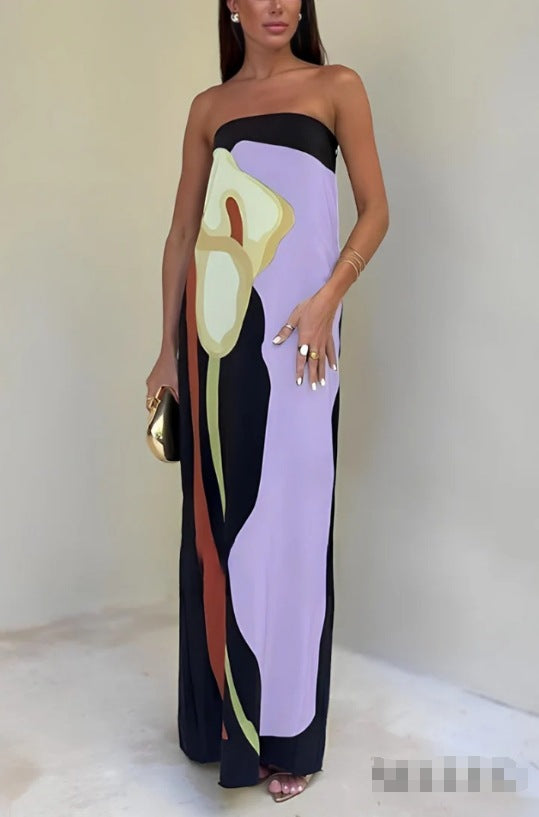 Women's Avocado Printed Tube Rest Assured Dresses