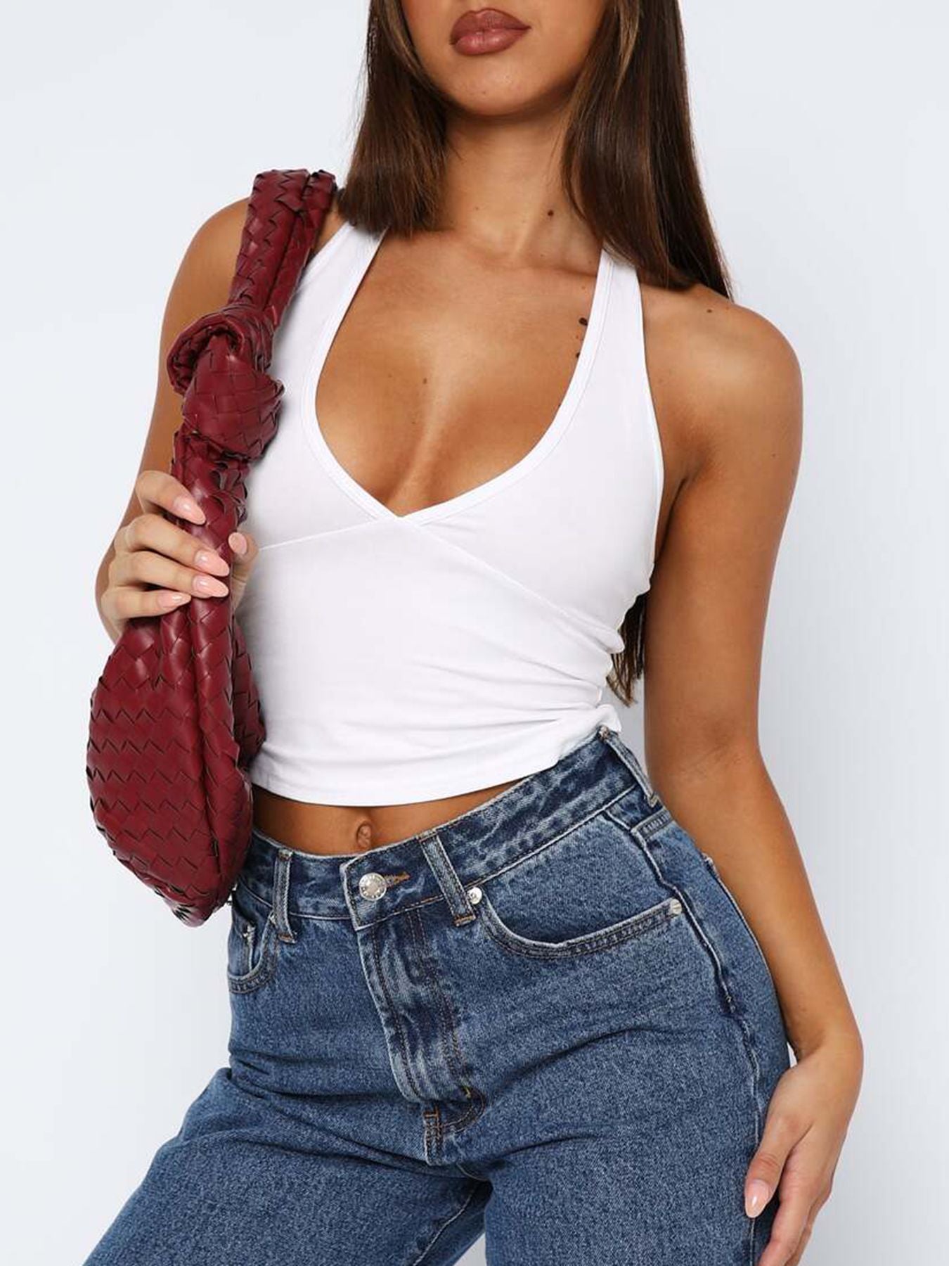 Women's Fashion Sexy Slim Fit Backless Sling Tops