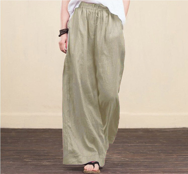 Women's Loose Fashionable Elegant Cotton Linen Trousers Pants