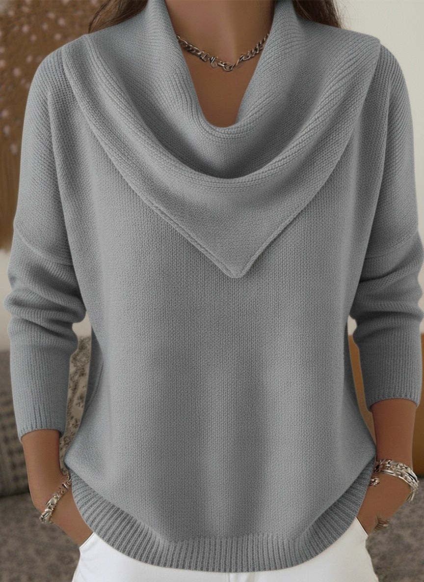 Slouchy Versatile Women's Solid Color Long-sleeved Sweater
